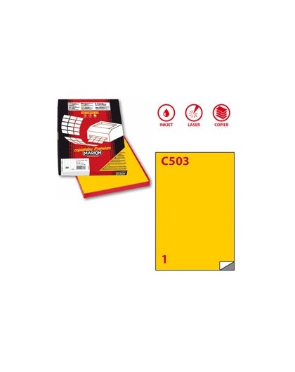 Etichetta adesiva C/503 giallo 100fg A4 210x297mm (1et/fg) Markin