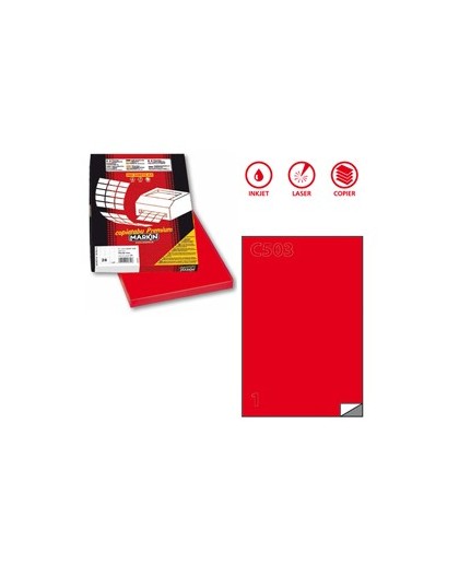 Etichetta adesiva C/503 rosso 100fg A4 210x297mm (1et/fg) Markin