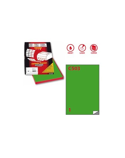 Etichetta adesiva C/503 verde 100fg A4 210x297mm (1et/fg) Markin