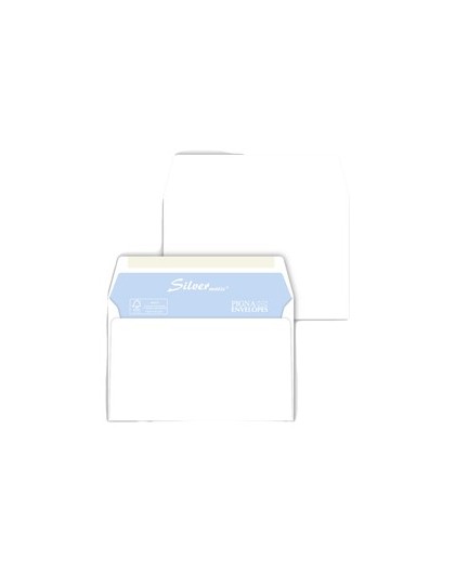 500 buste SILVER MATIC FSC® gommata bianca s/finestra 120x180mm 70gr Pigna