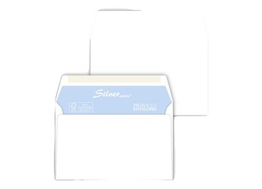 500 buste SILVER MATIC FSC® gommata bianca s/finestra 120x180mm 70gr Pigna