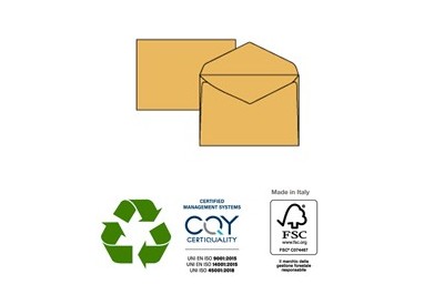 500 buste GIALLO POSTALE gommata carta riciclata FSC® 120x180mm 80gr Pigna