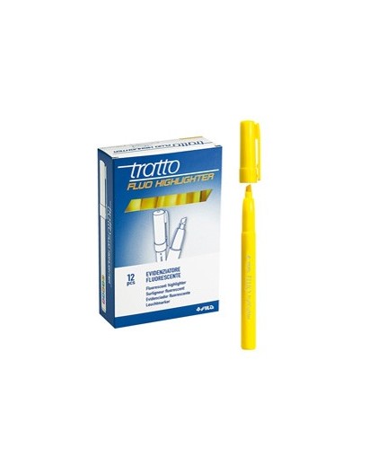 SCATOLA 12 EVIDENZIATORI HIGHLIGHTER GIALLO TRATTO FLUO