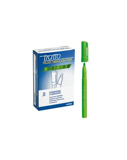 SCATOLA 12 EVIDENZIATORI HIGHLIGHTER VERDE TRATTO FLUO