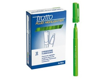 SCATOLA 12 EVIDENZIATORI HIGHLIGHTER VERDE TRATTO FLUO