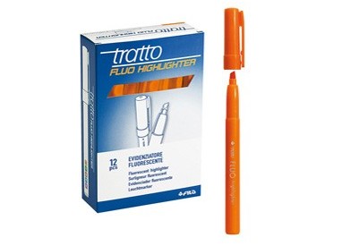 SCATOLA 12 EVIDENZIATORI HIGHLIGHTER ARANCIO TRATTO FLUO