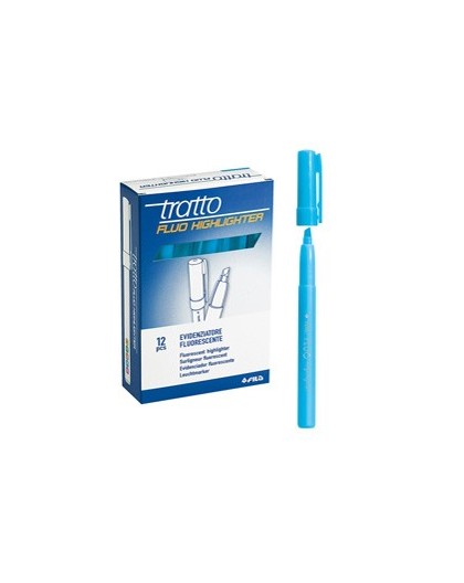 SCATOLA 12 EVIDENZIATORI HIGHLIGHTER AZZURRO TRATTO FLUO