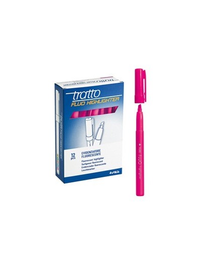 SCATOLA 12 EVIDENZIATORI HIGHLIGHTER FUCSIA TRATTO FLUO