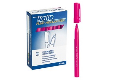 SCATOLA 12 EVIDENZIATORI HIGHLIGHTER FUCSIA TRATTO FLUO