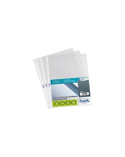 50 BUSTE FORATE 21X29,7 1725UNI/15 SUPERIOR LISCIA FAVORIT