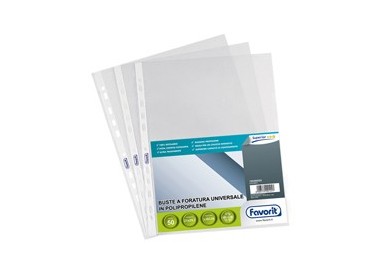 50 BUSTE FORATE 21X29,7 1725UNI/15 SUPERIOR LISCIA FAVORIT