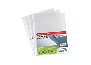 50 BUSTE FORATE 22X30 1725/10 LINEAR LISCIA PPL FAVORIT