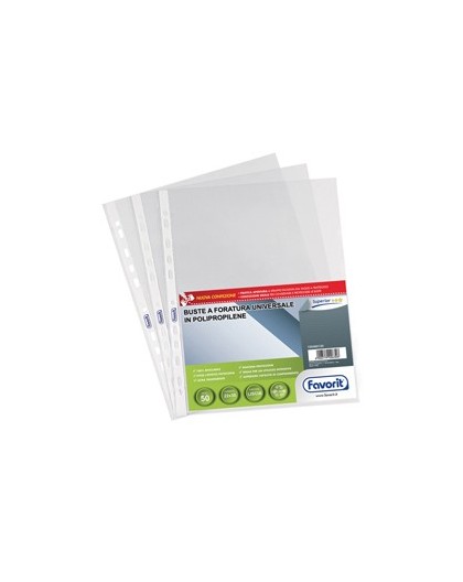 50 BUSTE FORATE 22X30 1725/15 SUPERIOR LISCIA PPL FAVORIT