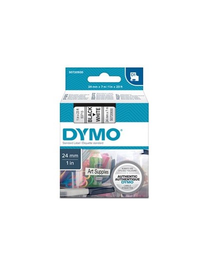 NASTRO DYMO TIPO D1 (24MMX7MT) NERO/BIANCO 537130