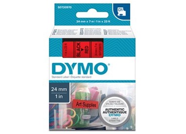 NASTRO DYMO TIPO D1 (24MMX7MT) NERO/ROSSO 537170