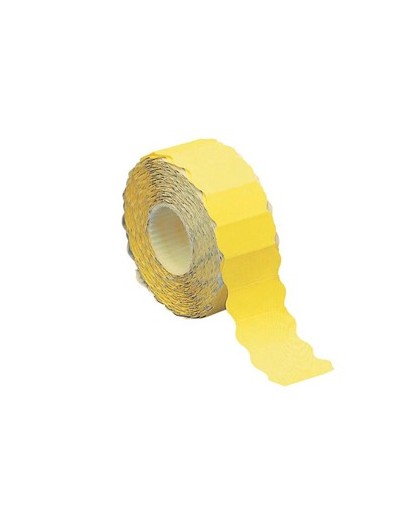 Rotolo 1500 etichette 26x12mm giallo fluo permanenti a onda Markin