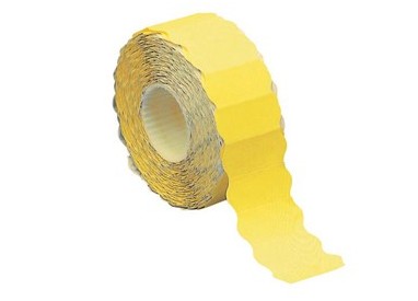 Rotolo 1500 etichette 26x12mm giallo fluo permanenti a onda Markin
