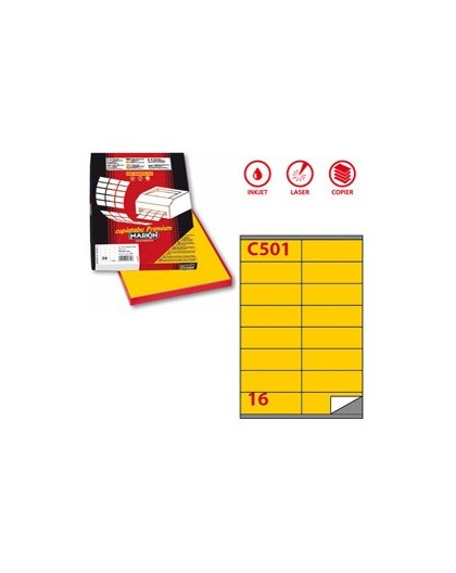 Etichetta adesiva C/501 giallo 100fg A4 105x36mm (16et/fg) Markin