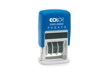 Timbro mini S160/L1 DATARIO + PAGATO 4mm autoinchiostrante COLOP