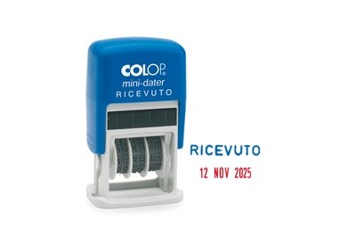 Timbro mini S160/L2 DATARIO + RICEVUTO 4mm autoinchiostrante COLOP