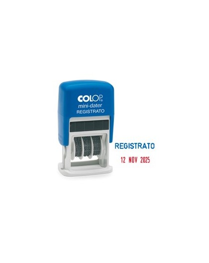 Timbro mini S160/L3 DATARIO + REGISTRATO 4mm autoinchiostrante COLOP