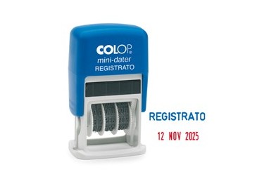 Timbro mini S160/L3 DATARIO + REGISTRATO 4mm autoinchiostrante COLOP