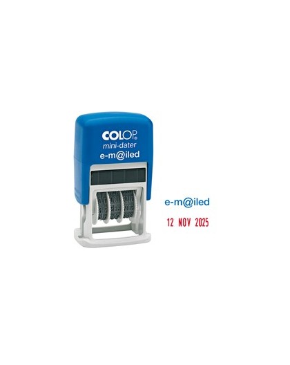 Timbro mini S160/L4 DATARIO + E-MILED 4mm autoinchiostrante COLOP