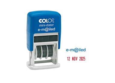 Timbro mini S160/L4 DATARIO + E-MILED 4mm autoinchiostrante COLOP
