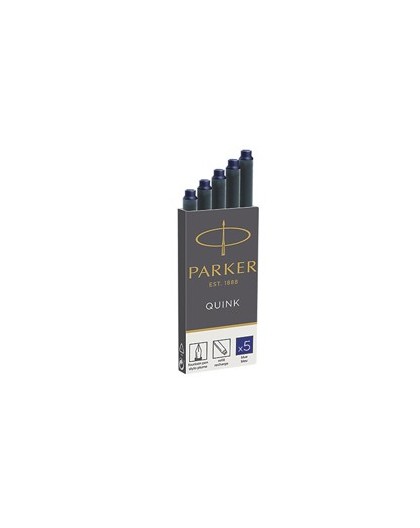 SCATOLA 5 CARTUCCE PARKER QUINK BLU PERMANENTE