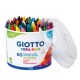 BARATTOLO 60 PASTELLI CERA MAXI 100mm ø 11.5mm GIOTTO