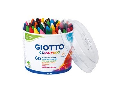 BARATTOLO 60 PASTELLI CERA MAXI 100mm ø 11.5mm GIOTTO