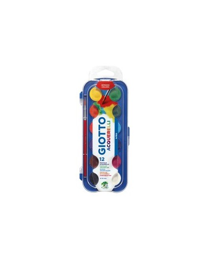 COLORI ACQUERELLO IN 12 COLORI pastiglie da Ø30mm GIOTTO
