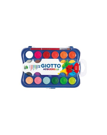 COLORI ACQUERELLO IN 24 COLORI pastiglie da Ø30mm GIOTTO