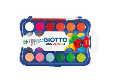 COLORI ACQUERELLO IN 24 COLORI pastiglie da Ø30mm GIOTTO