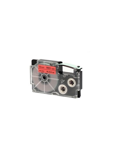 NASTRO CASIO 9MM X 8MT NERO SU ROSSO