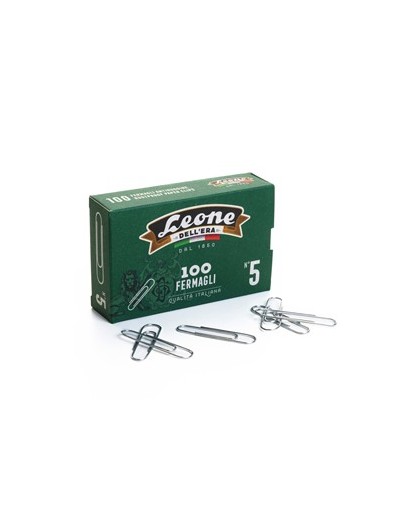 SCATOLA 100 FERMAGLI N.5 MM49 ZINCATI ANTIRUGGINE LEONE