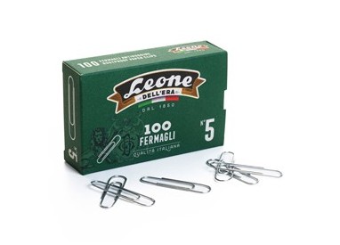 SCATOLA 100 FERMAGLI N.5 MM49 ZINCATI ANTIRUGGINE LEONE
