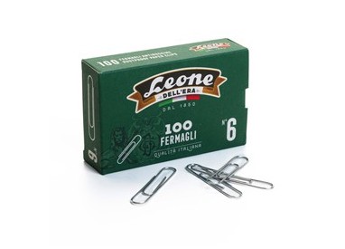 SCATOLA 100 FERMAGLI N.6 MM58 ZINCATI ANTIRUGGINE LEONE