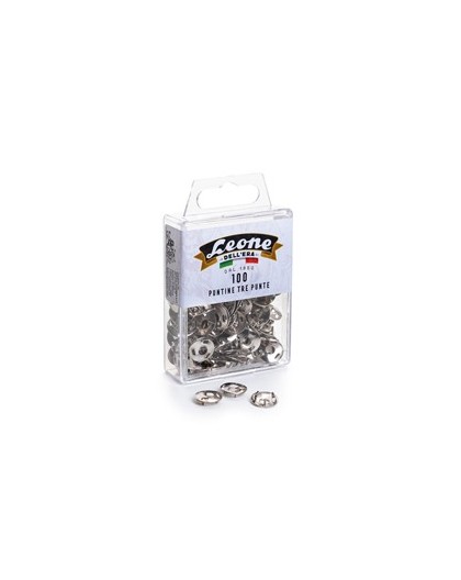 SCATOLA 100 PUNTINE 3 PUNTE TEMPERATE E NICHELATE LEONE COLOR