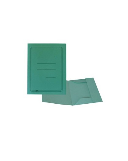 50 CARTELLINE 3 LEMBI VERDE C/STAMPA 200GR