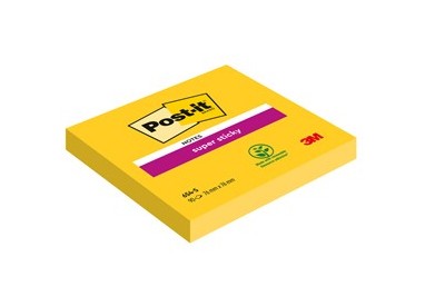 BLOCCO 90foglietti Post-it® Super Sticky 654-S 76x76mm GIALLO ORO