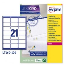 Etichetta adesiva L7160 bianca 100fg A4 63,5x38,1mm (21et/fg) Avery