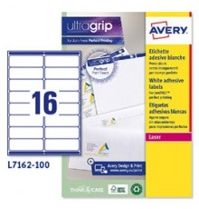 Etichetta adesiva L7162 bianca 100fg A4 99,1x33,9mm (16et/fg) Avery