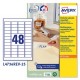 Etichetta adesiva L4736REV bianca rimovibili 25fg A4 45,7x21,2mm (48et/fg) laser