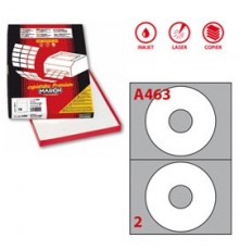 Etichetta adesiva A/463 bianca 100fg x CD Ø117,5mm foro41mm (2et/fg) Markin