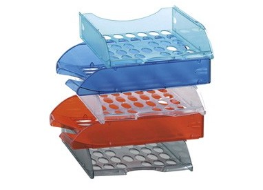 Vaschetta portacorrispondenza forate E040 blu trasp.FELLOWES