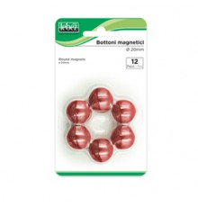 BLISTER 12 MAGNETI MR-20 ROSSO DIAM.20MM