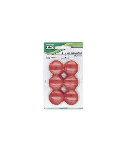 BLISTER 12 MAGNETI MR-30 ROSSO DIAM.30MM