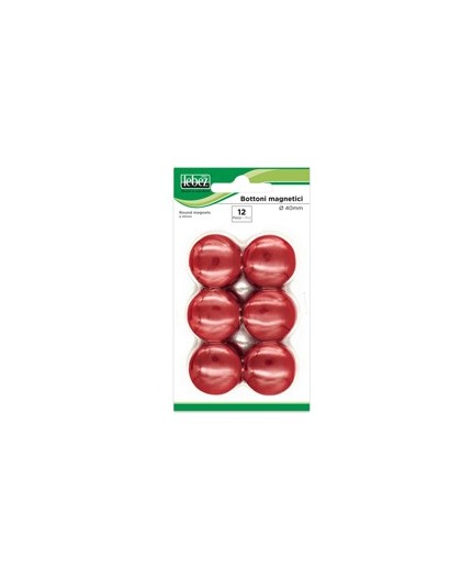 BLISTER 12 MAGNETI MR-40 ROSSO DIAM.40MM