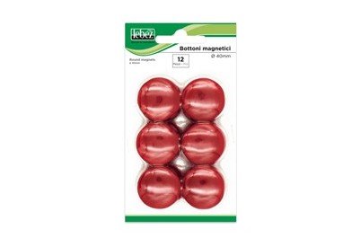 BLISTER 12 MAGNETI MR-40 ROSSO DIAM.40MM